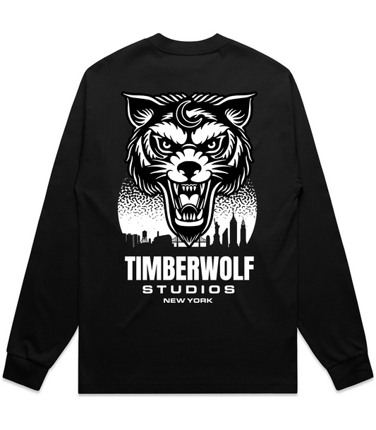 WOLF LS TEE - BLACK