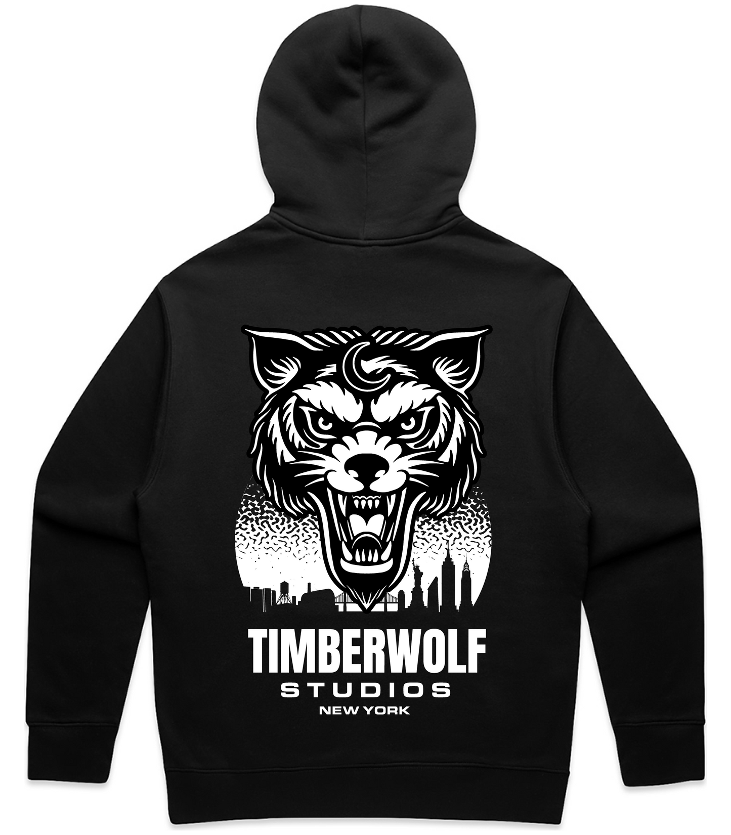 WOLF HOODIE - BLACK